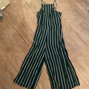 Green and white romper